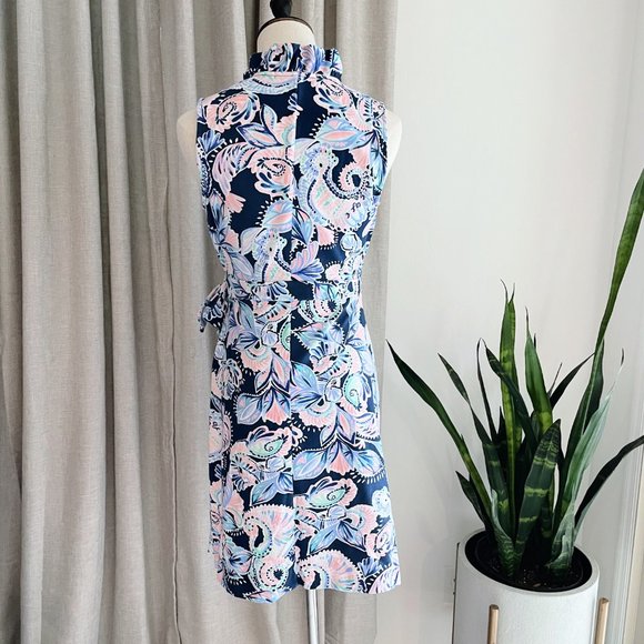 LILLY PULIZTER Romee Wrap Dress Holy Flockamolie Small - Picture 4 of 16